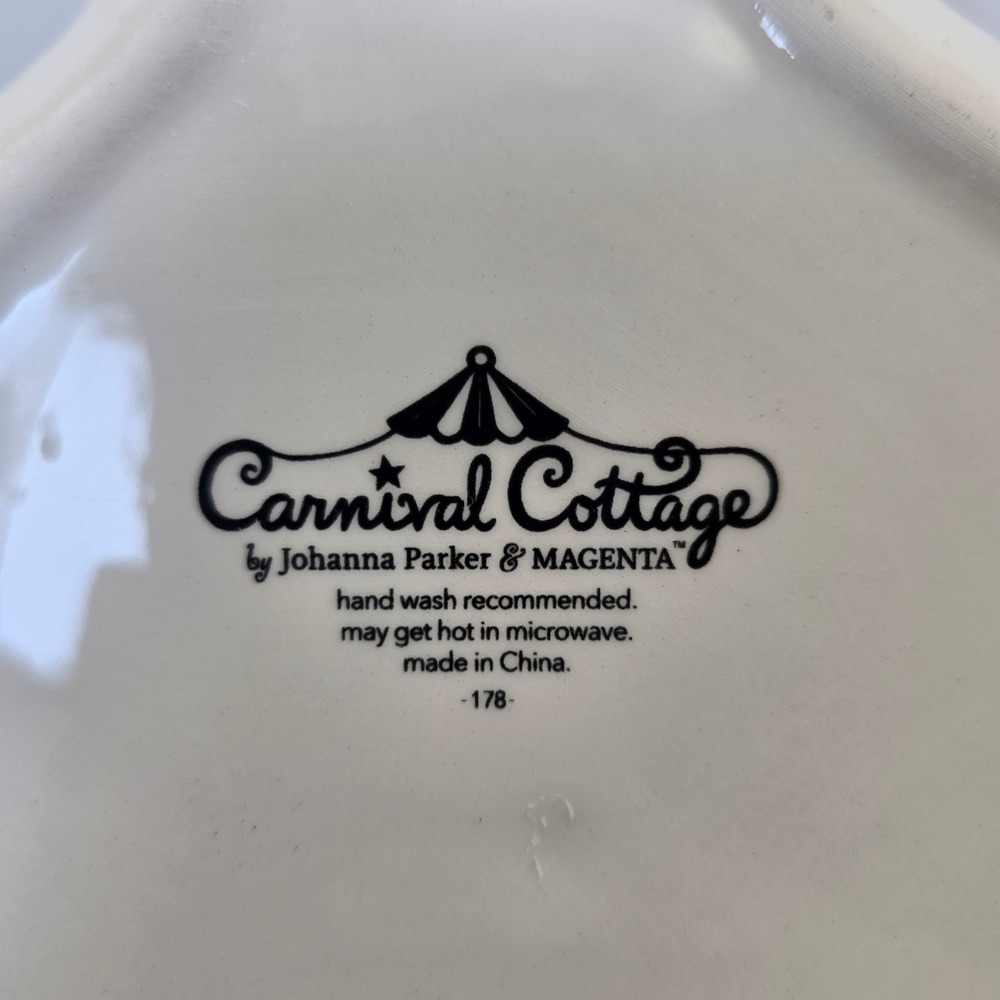 Johanna Parker Ghost Plate Halloween Carnival Cottage Magenta Ceramic - Picture 3 of 4